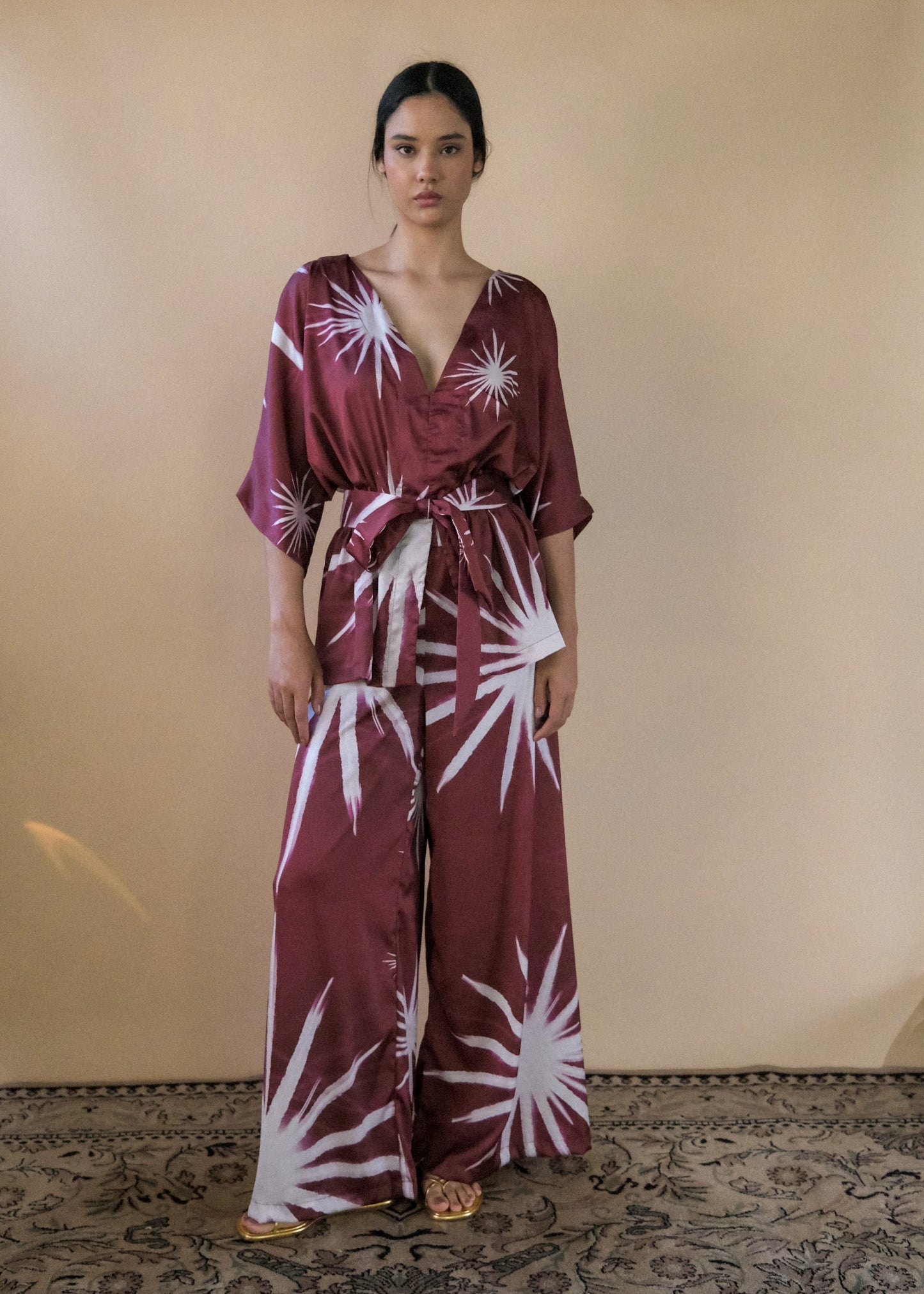 Kimono Ecos Borgoña