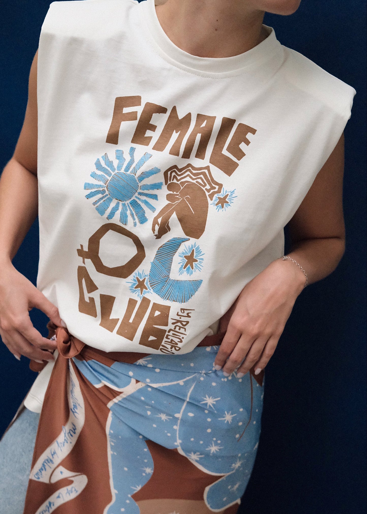 T-Shirt Famele club Ecru
